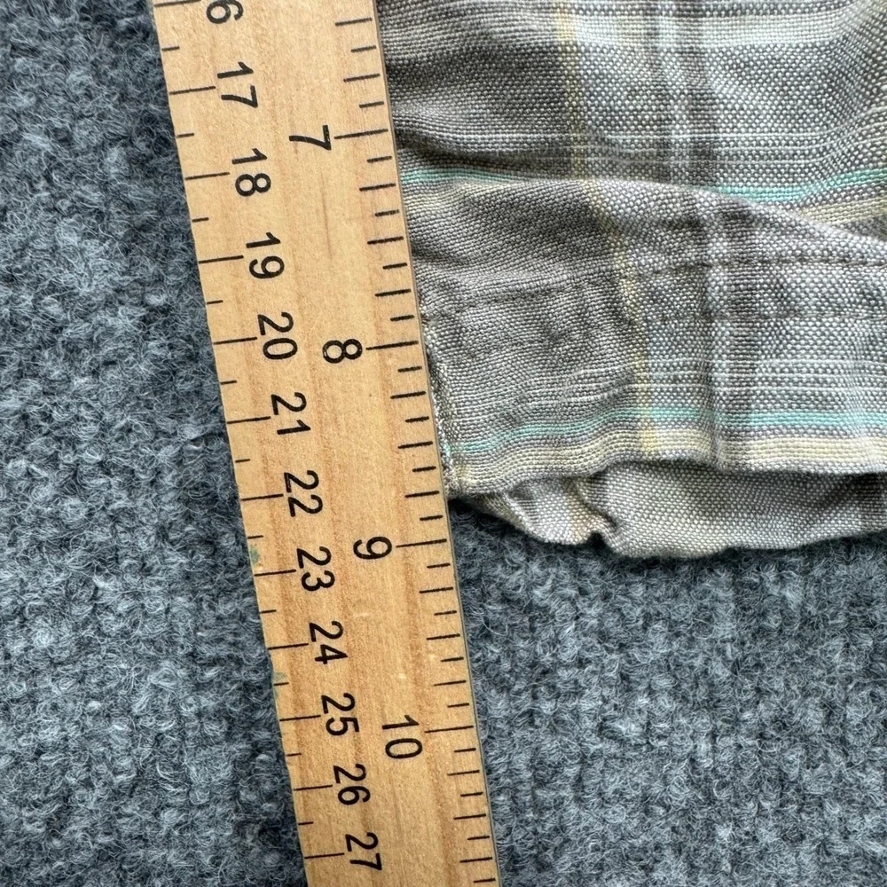 Tommy Bahama Plaid Shorts Mens 38 Khaki Grey Linen Tencel 9
